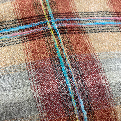 【中古品】【メンズ】 旧タグ COTTON RAYON CHECK LS SHIRT コットン レーヨン チェック ロングスリーブ シャツ トップス 長袖 145-260104-kh-07-izu カラー：オレンジ系 万代Net店