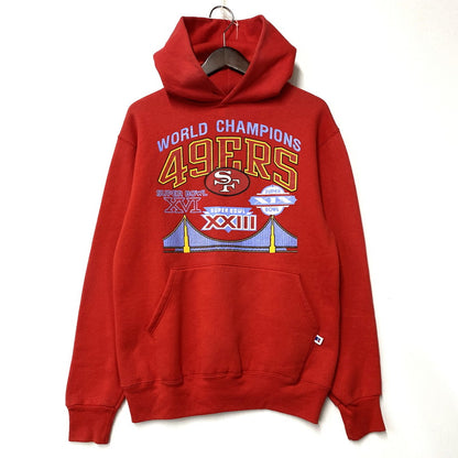 【中古品】【メンズ】 RUSSELL ATHLETIC ラッセルアスレティック 49ERS HOODED SWEATSHIRT フーデッド スウェットシャツ USA製 パーカー 長袖 トップス 146-251031-as-23-izu サイズ：M カラー：レッド 万代Net店