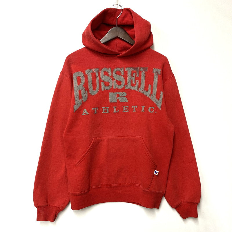 【中古品】【メンズ】 RUSSELL ATHLETIC ラッセルアスレティック BIG LOGO HOODED SWEATSHIRT ビッグロゴ フーデッド スウェットシャツ USA製 パーカー 長袖 トップス 146-251031-as-19-izu サイズ：S カラー：レッド 万代Net店