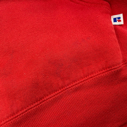 【中古品】【メンズ】 RUSSELL ATHLETIC ラッセルアスレティック BIG LOGO HOODED SWEATSHIRT ビッグロゴ フーデッド スウェットシャツ USA製 パーカー 長袖 トップス 146-251031-as-19-izu サイズ：S カラー：レッド 万代Net店