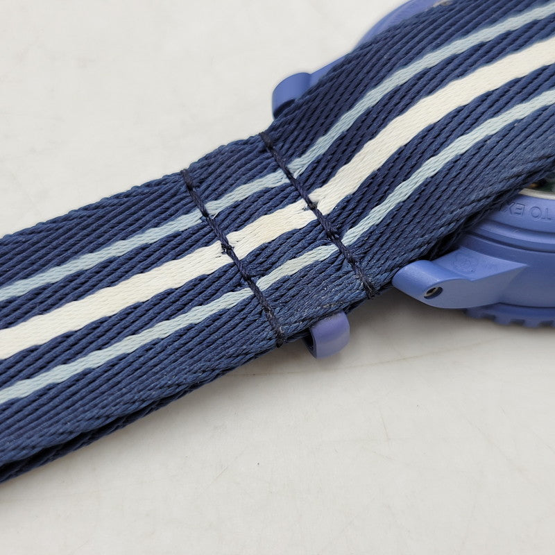 【中古品】【メンズ/レディース】 Swatch スウォッチ × BLANCPAIN ブランパン SCUBA FIFTY FATHOMS ATLANTIC OCEAN S035A100 スキューバ フィフティ ファゾムス 自動巻き 腕時計 197-250921-as-23-izu カラー：ブルー系 万代Net店