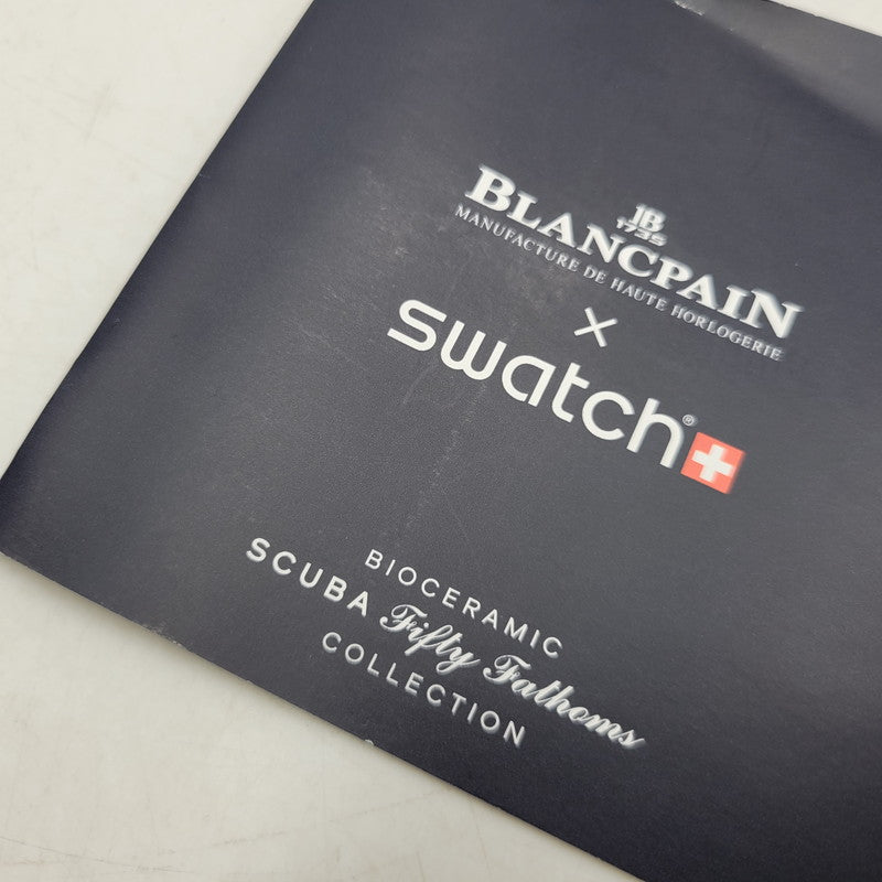 【中古品】【メンズ/レディース】 Swatch スウォッチ × BLANCPAIN ブランパン SCUBA FIFTY FATHOMS ATLANTIC OCEAN S035A100 スキューバ フィフティ ファゾムス 自動巻き 腕時計 197-250921-as-23-izu カラー：ブルー系 万代Net店