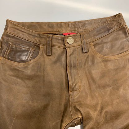 【現状渡し品】【メンズ】 503S2 COW LEATHER PANTS カウ レザー パンツ ボトムス ズボン 157-260109-cs-17-izu サイズ：M カラー：ブラウン 万代Net店