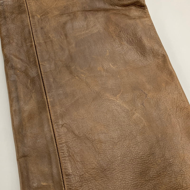 【現状渡し品】【メンズ】 503S2 COW LEATHER PANTS カウ レザー パンツ ボトムス ズボン 157-260109-cs-17-izu サイズ：M カラー：ブラウン 万代Net店