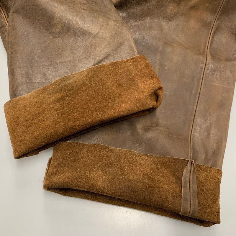 【現状渡し品】【メンズ】 503S2 COW LEATHER PANTS カウ レザー パンツ ボトムス ズボン 157-260109-cs-17-izu サイズ：M カラー：ブラウン 万代Net店