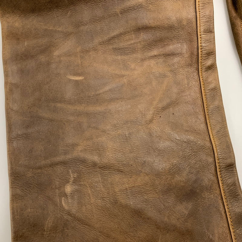 【現状渡し品】【メンズ】 503S2 COW LEATHER PANTS カウ レザー パンツ ボトムス ズボン 157-260109-cs-17-izu サイズ：M カラー：ブラウン 万代Net店