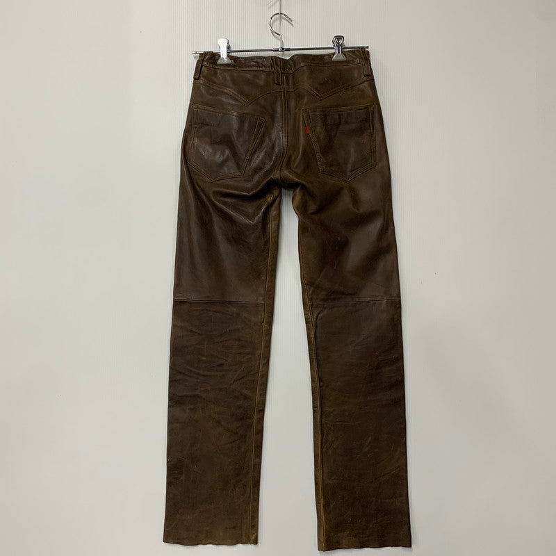 【現状渡し品】【メンズ】 503S2 COW LEATHER PANTS カウ レザー パンツ ボトムス ズボン 157-260109-cs-17-izu サイズ：M カラー：ブラウン 万代Net店