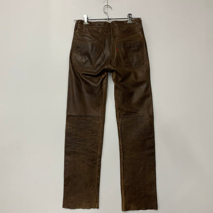 【現状渡し品】【メンズ】 503S2 COW LEATHER PANTS カウ レザー パンツ ボトムス ズボン 157-260109-cs-17-izu サイズ：M カラー：ブラウン 万代Net店