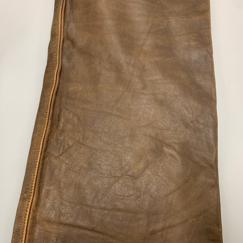 【現状渡し品】【メンズ】 503S2 COW LEATHER PANTS カウ レザー パンツ ボトムス ズボン 157-260109-cs-17-izu サイズ：M カラー：ブラウン 万代Net店