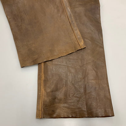 【現状渡し品】【メンズ】 503S2 COW LEATHER PANTS カウ レザー パンツ ボトムス ズボン 157-260109-cs-17-izu サイズ：M カラー：ブラウン 万代Net店