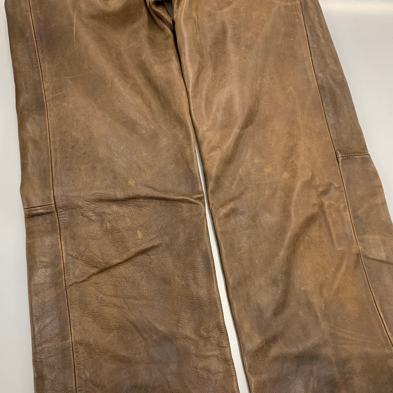 【現状渡し品】【メンズ】 503S2 COW LEATHER PANTS カウ レザー パンツ ボトムス ズボン 157-260109-cs-17-izu サイズ：M カラー：ブラウン 万代Net店