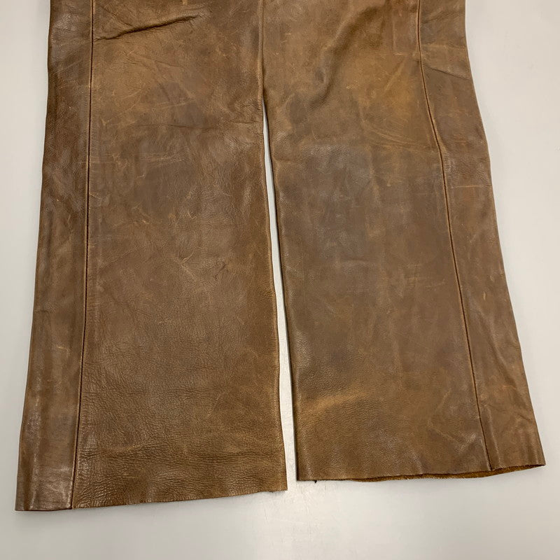 【現状渡し品】【メンズ】 503S2 COW LEATHER PANTS カウ レザー パンツ ボトムス ズボン 157-260109-cs-17-izu サイズ：M カラー：ブラウン 万代Net店