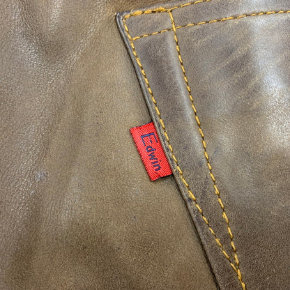 【現状渡し品】【メンズ】 503S2 COW LEATHER PANTS カウ レザー パンツ ボトムス ズボン 157-260109-cs-17-izu サイズ：M カラー：ブラウン 万代Net店