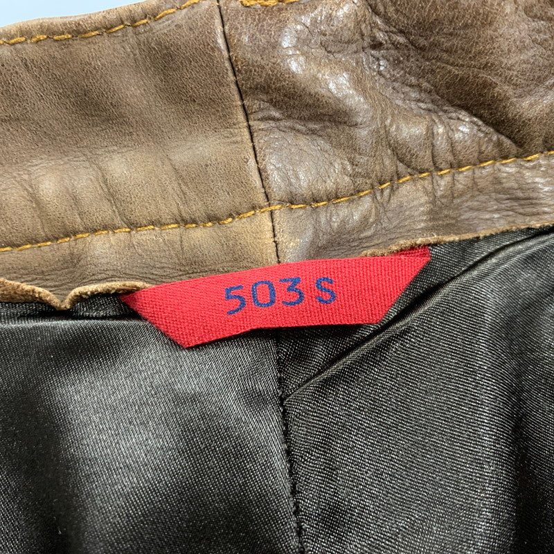 【現状渡し品】【メンズ】 503S2 COW LEATHER PANTS カウ レザー パンツ ボトムス ズボン 157-260109-cs-17-izu サイズ：M カラー：ブラウン 万代Net店