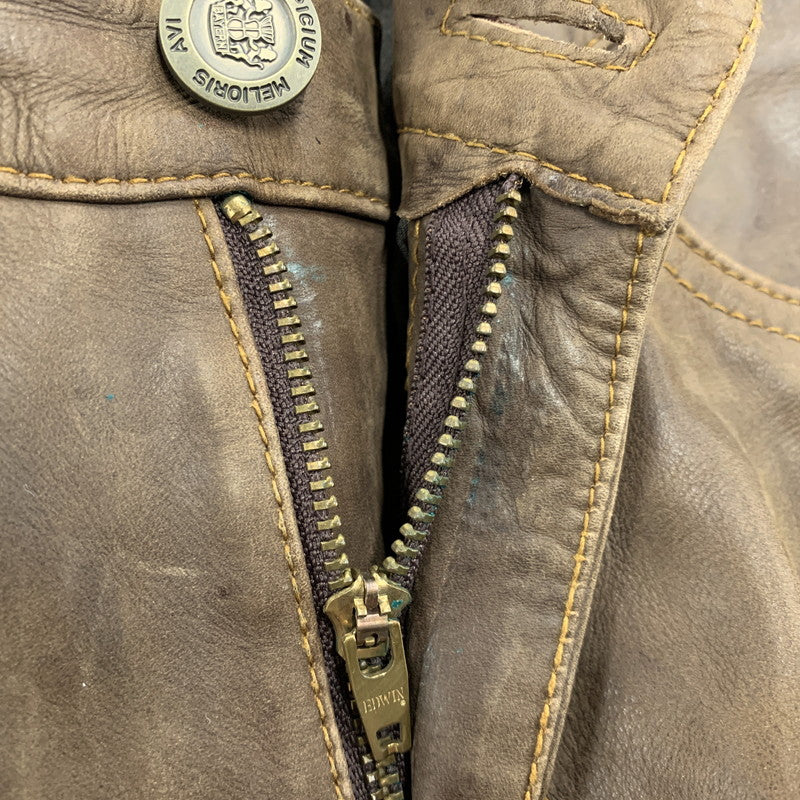 【現状渡し品】【メンズ】 503S2 COW LEATHER PANTS カウ レザー パンツ ボトムス ズボン 157-260109-cs-17-izu サイズ：M カラー：ブラウン 万代Net店