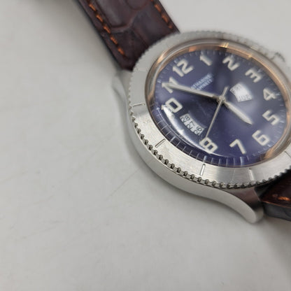 【中古品】【メンズ/レディース】 KATHARINE HAMNETT キャサリン・ハムネット RETRO MILITARY QUARTZ KH-20E4 レトロ ミリタリー クォーツ 腕時計 197-251129-as-25-izu カラー：シルバー×ネイビー×ブラウン 万代Net店