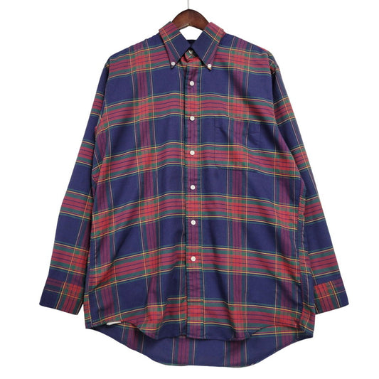 【中古品】【メンズ】 L.L.BEAN エルエルビーン 80S BUTTON DOWN CHECK SHIRT ボタン ダウン チェック シャツ トップス 長袖 146-260203-cs-13-izu サイズ：13-33 カラー：マルチ 万代Net店