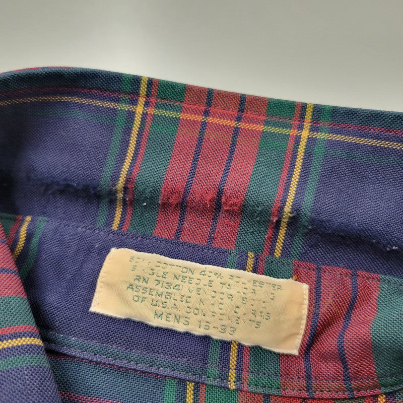 【中古品】【メンズ】 L.L.BEAN エルエルビーン 80S BUTTON DOWN CHECK SHIRT ボタン ダウン チェック シャツ トップス 長袖 146-260203-cs-13-izu サイズ：13-33 カラー：マルチ 万代Net店