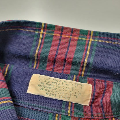 【中古品】【メンズ】 L.L.BEAN エルエルビーン 80S BUTTON DOWN CHECK SHIRT ボタン ダウン チェック シャツ トップス 長袖 146-260203-cs-13-izu サイズ：13-33 カラー：マルチ 万代Net店