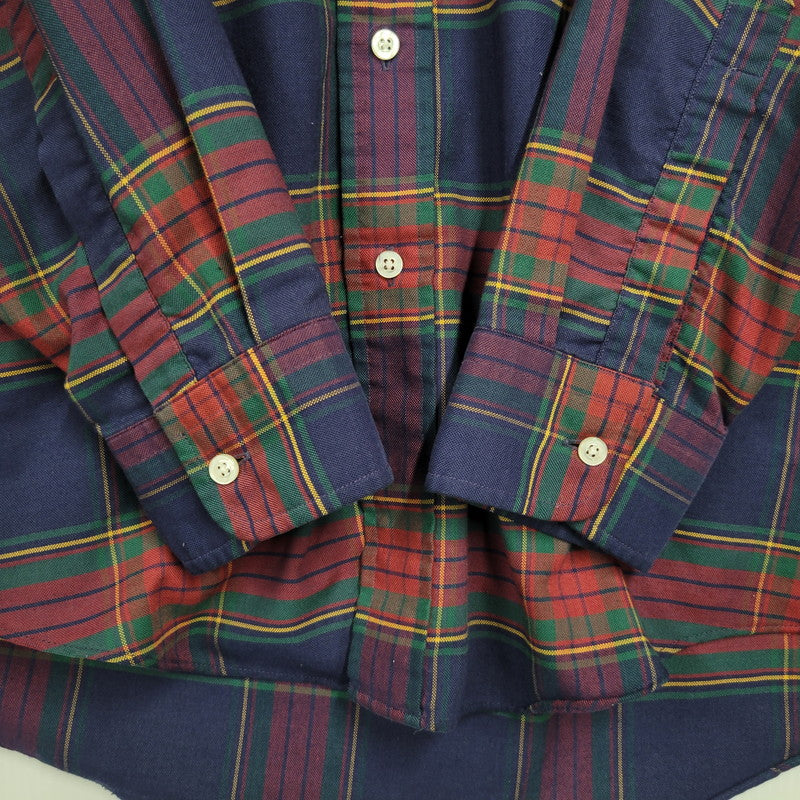 【中古品】【メンズ】 L.L.BEAN エルエルビーン 80S BUTTON DOWN CHECK SHIRT ボタン ダウン チェック シャツ トップス 長袖 146-260203-cs-13-izu サイズ：13-33 カラー：マルチ 万代Net店
