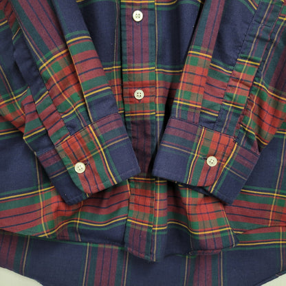 【中古品】【メンズ】 L.L.BEAN エルエルビーン 80S BUTTON DOWN CHECK SHIRT ボタン ダウン チェック シャツ トップス 長袖 146-260203-cs-13-izu サイズ：13-33 カラー：マルチ 万代Net店