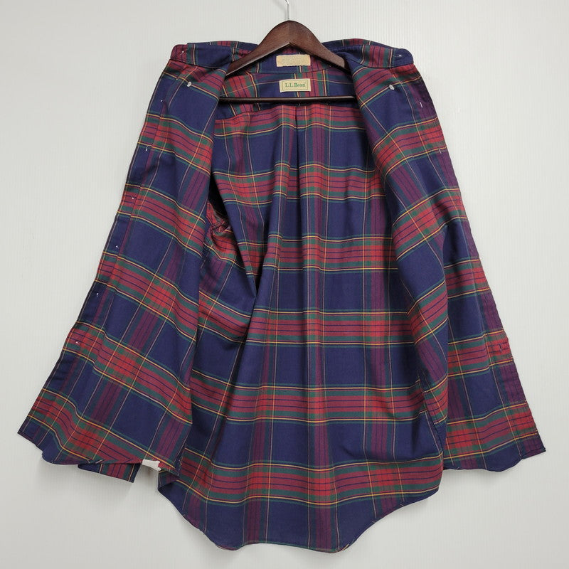 【中古品】【メンズ】 L.L.BEAN エルエルビーン 80S BUTTON DOWN CHECK SHIRT ボタン ダウン チェック シャツ トップス 長袖 146-260203-cs-13-izu サイズ：13-33 カラー：マルチ 万代Net店