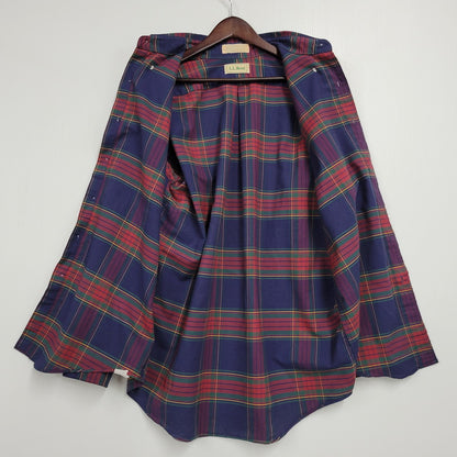 【中古品】【メンズ】 L.L.BEAN エルエルビーン 80S BUTTON DOWN CHECK SHIRT ボタン ダウン チェック シャツ トップス 長袖 146-260203-cs-13-izu サイズ：13-33 カラー：マルチ 万代Net店