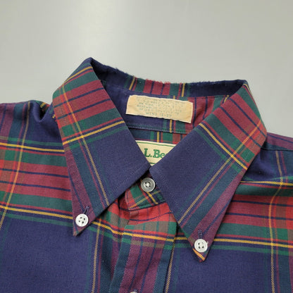【中古品】【メンズ】 L.L.BEAN エルエルビーン 80S BUTTON DOWN CHECK SHIRT ボタン ダウン チェック シャツ トップス 長袖 146-260203-cs-13-izu サイズ：13-33 カラー：マルチ 万代Net店