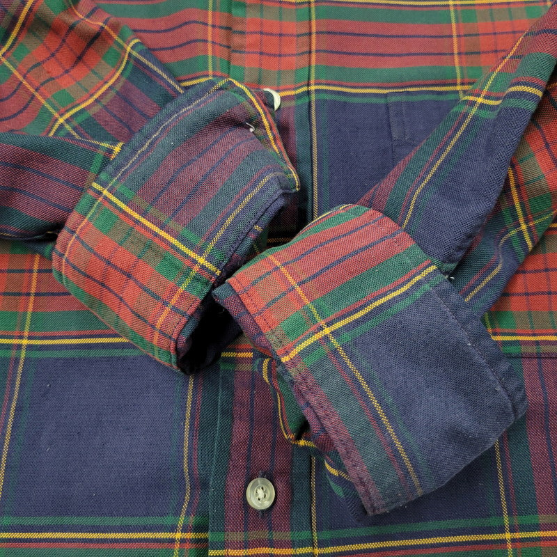 【中古品】【メンズ】 L.L.BEAN エルエルビーン 80S BUTTON DOWN CHECK SHIRT ボタン ダウン チェック シャツ トップス 長袖 146-260203-cs-13-izu サイズ：13-33 カラー：マルチ 万代Net店