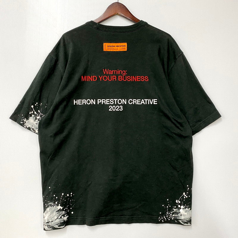【中古品】【メンズ】 HERON PRESTON ヘロン プレストン HMAA032F23JER010 国内正規 H.P.C.SECURITY T-SHIRT セキュリティ Tシャツ トップス 半袖 142-250919-cs-14-izu サイズ：XL カラー：ブラック 万代Net店