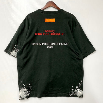【中古品】【メンズ】 HERON PRESTON ヘロン プレストン HMAA032F23JER010 国内正規 H.P.C.SECURITY T-SHIRT セキュリティ Tシャツ トップス 半袖 142-250919-cs-14-izu サイズ：XL カラー：ブラック 万代Net店