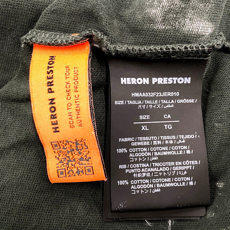 【中古品】【メンズ】 HERON PRESTON ヘロン プレストン HMAA032F23JER010 国内正規 H.P.C.SECURITY T-SHIRT セキュリティ Tシャツ トップス 半袖 142-250919-cs-14-izu サイズ：XL カラー：ブラック 万代Net店