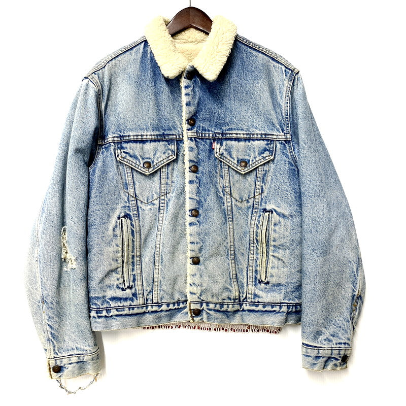 【現状渡し品】【メンズ】 Levi's リーバイス 70608-0216 USA製 80年製 80S NATIVE CUSTOM BOA DENIM JACKET ネイティブ カスタム ボア デニム ジャケット アウター 146-250919-cs-16-izu サイズ：40 カラー：ライトインディゴ 万代Net店