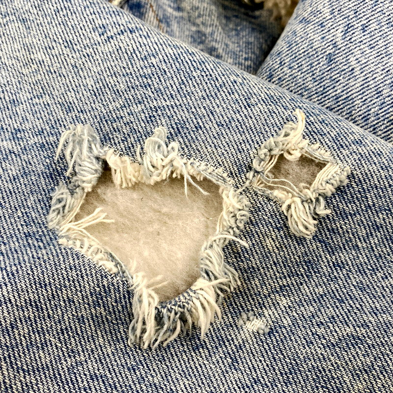 【現状渡し品】【メンズ】 Levi's リーバイス 70608-0216 USA製 80年製 80S NATIVE CUSTOM BOA DENIM JACKET ネイティブ カスタム ボア デニム ジャケット アウター 146-250919-cs-16-izu サイズ：40 カラー：ライトインディゴ 万代Net店