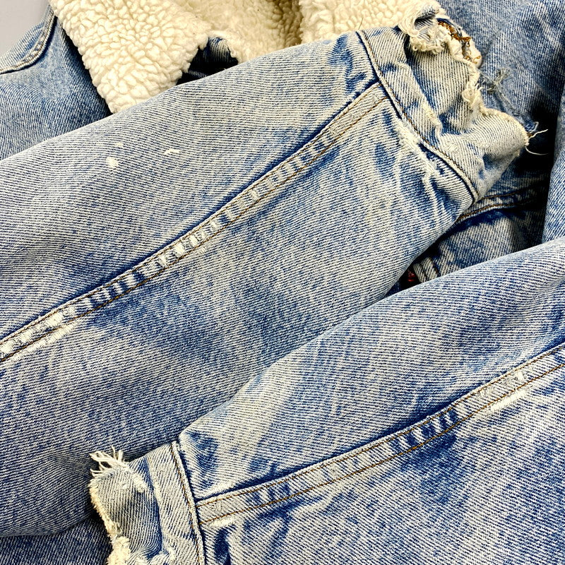 【現状渡し品】【メンズ】 Levi's リーバイス 70608-0216 USA製 80年製 80S NATIVE CUSTOM BOA DENIM JACKET ネイティブ カスタム ボア デニム ジャケット アウター 146-250919-cs-16-izu サイズ：40 カラー：ライトインディゴ 万代Net店