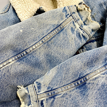 【現状渡し品】【メンズ】 Levi's リーバイス 70608-0216 USA製 80年製 80S NATIVE CUSTOM BOA DENIM JACKET ネイティブ カスタム ボア デニム ジャケット アウター 146-250919-cs-16-izu サイズ：40 カラー：ライトインディゴ 万代Net店