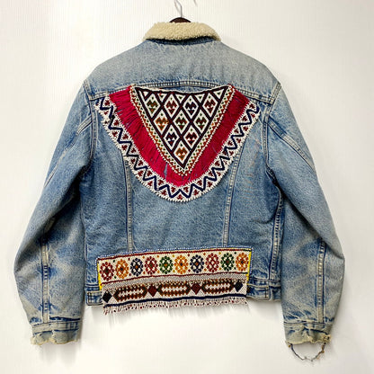 【現状渡し品】【メンズ】 Levi's リーバイス 70608-0216 USA製 80年製 80S NATIVE CUSTOM BOA DENIM JACKET ネイティブ カスタム ボア デニム ジャケット アウター 146-250919-cs-16-izu サイズ：40 カラー：ライトインディゴ 万代Net店