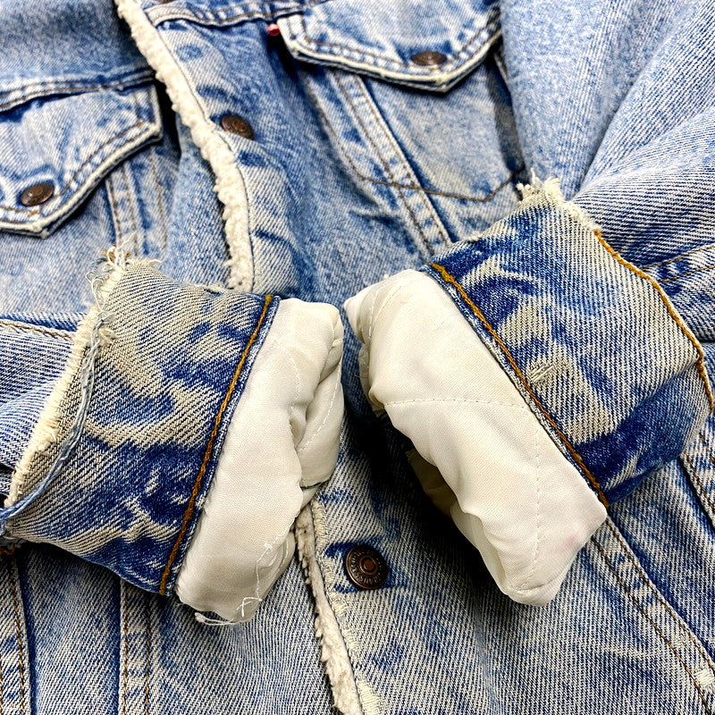 【現状渡し品】【メンズ】 Levi's リーバイス 70608-0216 USA製 80年製 80S NATIVE CUSTOM BOA DENIM JACKET ネイティブ カスタム ボア デニム ジャケット アウター 146-250919-cs-16-izu サイズ：40 カラー：ライトインディゴ 万代Net店