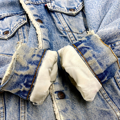 【現状渡し品】【メンズ】 Levi's リーバイス 70608-0216 USA製 80年製 80S NATIVE CUSTOM BOA DENIM JACKET ネイティブ カスタム ボア デニム ジャケット アウター 146-250919-cs-16-izu サイズ：40 カラー：ライトインディゴ 万代Net店