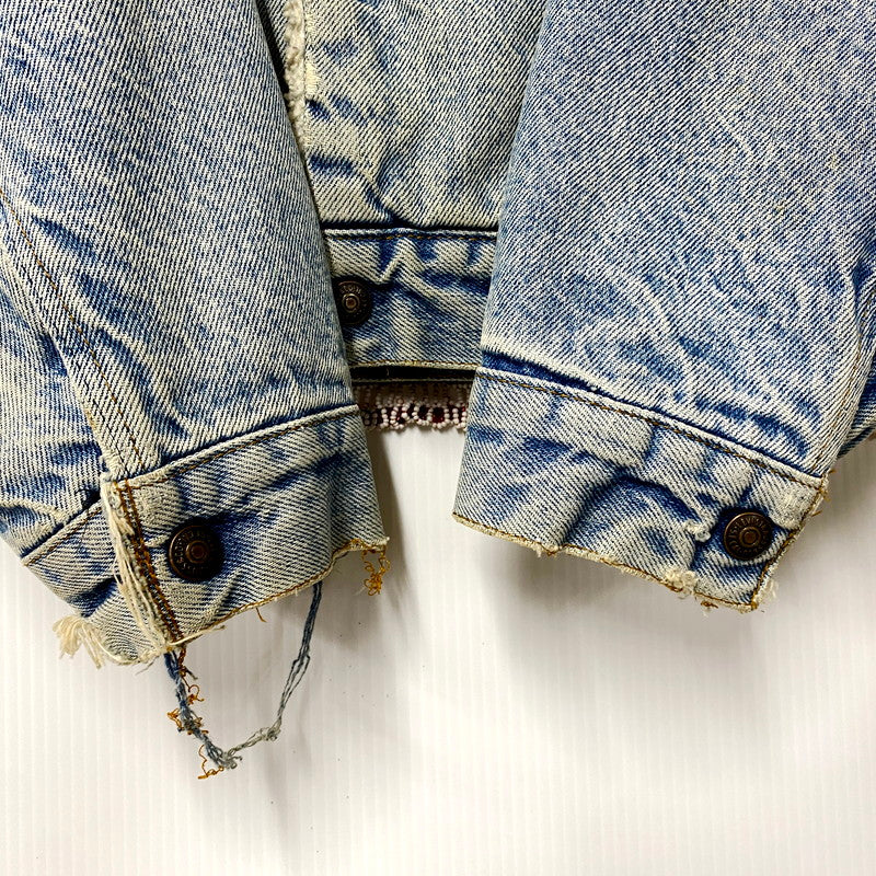 【現状渡し品】【メンズ】 Levi's リーバイス 70608-0216 USA製 80年製 80S NATIVE CUSTOM BOA DENIM JACKET ネイティブ カスタム ボア デニム ジャケット アウター 146-250919-cs-16-izu サイズ：40 カラー：ライトインディゴ 万代Net店