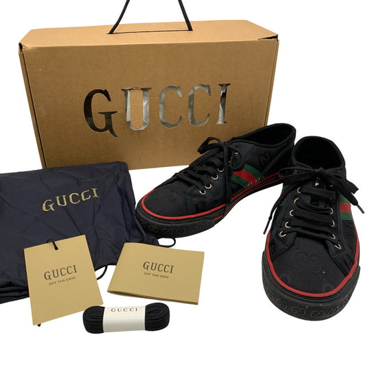 【中古品】【メンズ】 GUCCI グッチ GG TENNIS 1977 SNEAKERS テニス スニーカー シューズ 靴 183-250919-cs-10-izu サイズ：9 カラー：ブラック 万代Net店