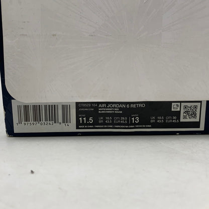 【中古品】【メンズ】 NIKE ナイキ AIR JORDAN 6 RETRO CT8529-164 エア ジョーダン 6 レトロ スニーカー シューズ 靴 160-250920-as-17-izu サイズ：29.5cm カラー：WHITE/VARSITY RED 万代Net店