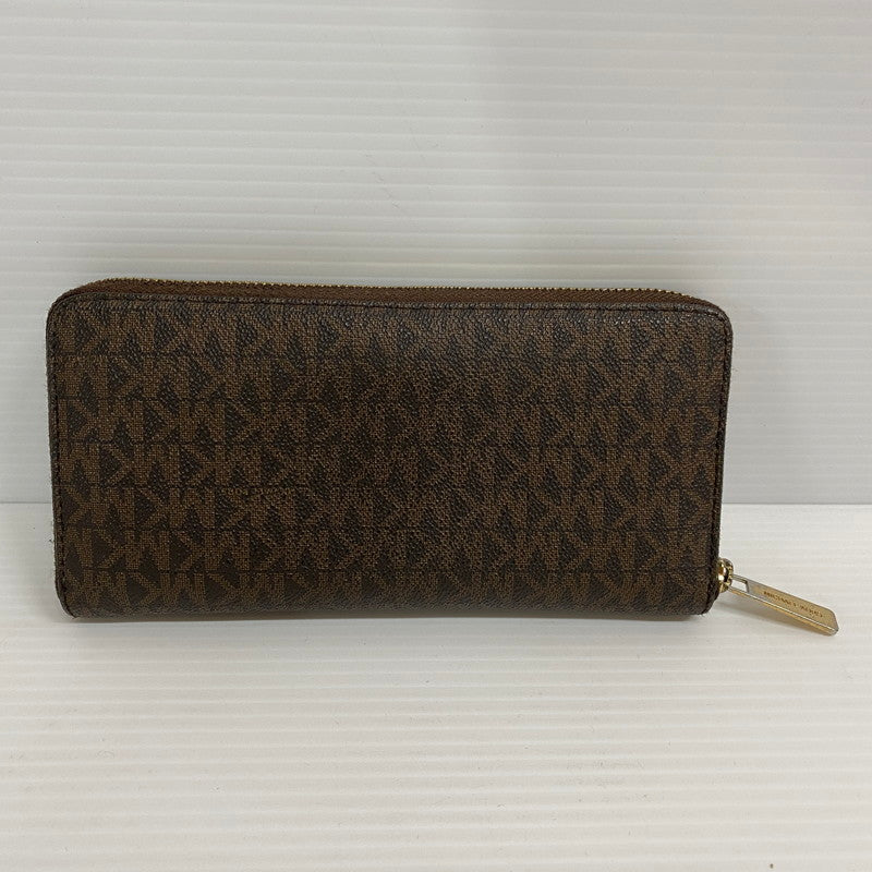 【中古品】【メンズ/レディース】 35F8GTVE9B MK SIGNATURE BROWN シグネチャー ブラウン ラウンドファスナー長財布 200-260102-cs-17-izu カラー：ブラウン 万代Net店