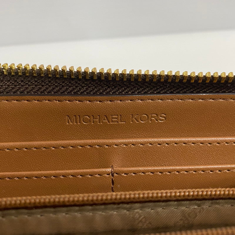 【中古品】【メンズ/レディース】 35F8GTVE9B MK SIGNATURE BROWN シグネチャー ブラウン ラウンドファスナー長財布 200-260102-cs-17-izu カラー：ブラウン 万代Net店