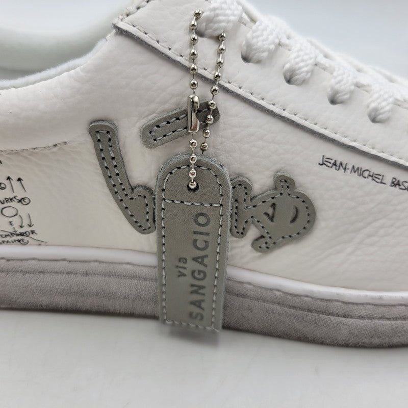 【中古美品】【メンズ】 Sangacio サンガッチョ × JEAN MICHEL BASQUIAT ジャン ミシェル バスキア SG8 WHITE スニーカー シューズ 靴 162-250921-as-28-izu サイズ：27cm カラー：ホワイト 万代Net店