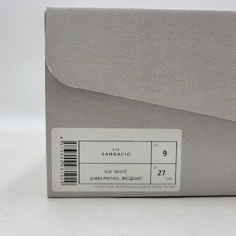 【中古美品】【メンズ】 Sangacio サンガッチョ × JEAN MICHEL BASQUIAT ジャン ミシェル バスキア SG8 WHITE スニーカー シューズ 靴 162-250921-as-28-izu サイズ：27cm カラー：ホワイト 万代Net店