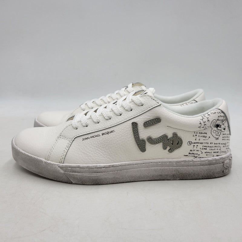 【中古美品】【メンズ】 Sangacio サンガッチョ × JEAN MICHEL BASQUIAT ジャン ミシェル バスキア SG8 WHITE スニーカー シューズ 靴 162-250921-as-28-izu サイズ：27cm カラー：ホワイト 万代Net店