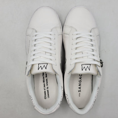 【中古美品】【メンズ】 Sangacio サンガッチョ × JEAN MICHEL BASQUIAT ジャン ミシェル バスキア SG8 WHITE スニーカー シューズ 靴 162-250921-as-28-izu サイズ：27cm カラー：ホワイト 万代Net店