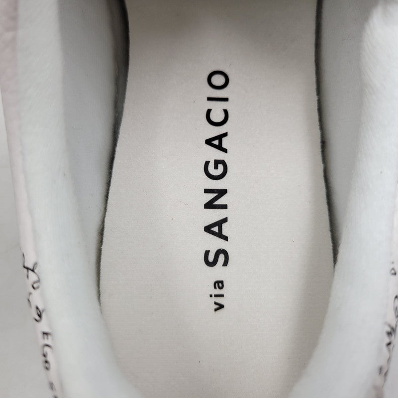 【中古美品】【メンズ】 Sangacio サンガッチョ × JEAN MICHEL BASQUIAT ジャン ミシェル バスキア SG8 WHITE スニーカー シューズ 靴 162-250921-as-28-izu サイズ：27cm カラー：ホワイト 万代Net店