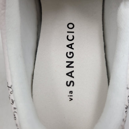 【中古美品】【メンズ】 Sangacio サンガッチョ × JEAN MICHEL BASQUIAT ジャン ミシェル バスキア SG8 WHITE スニーカー シューズ 靴 162-250921-as-28-izu サイズ：27cm カラー：ホワイト 万代Net店